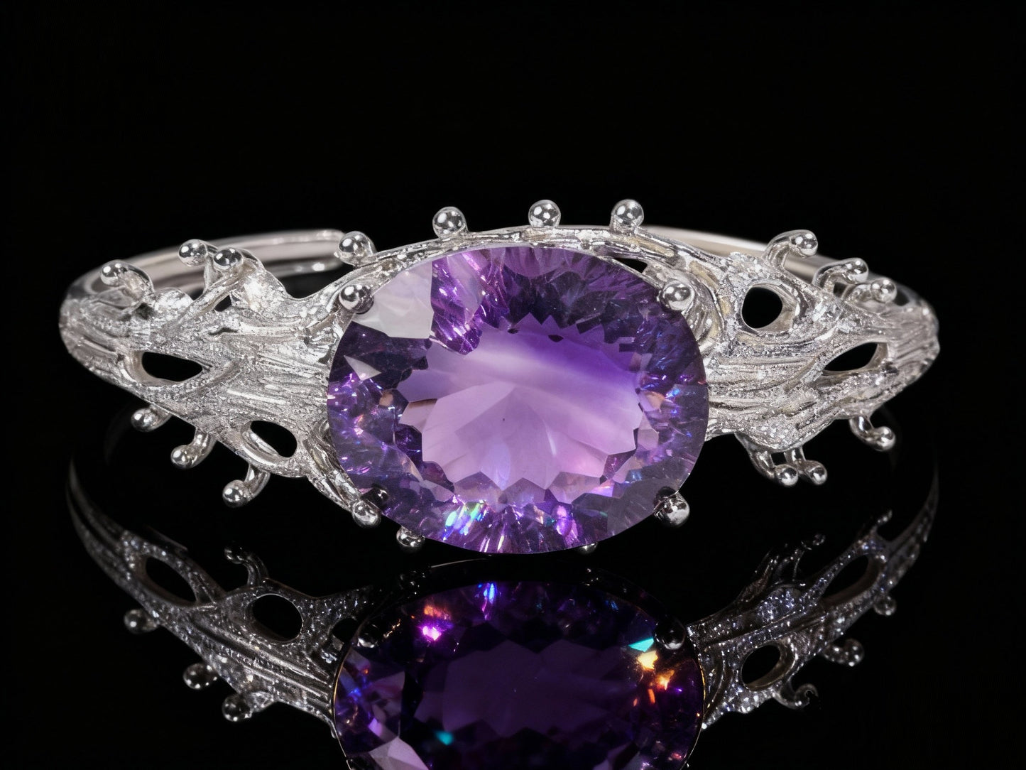 Sun-God Amethyst S925 Silver Bracelet