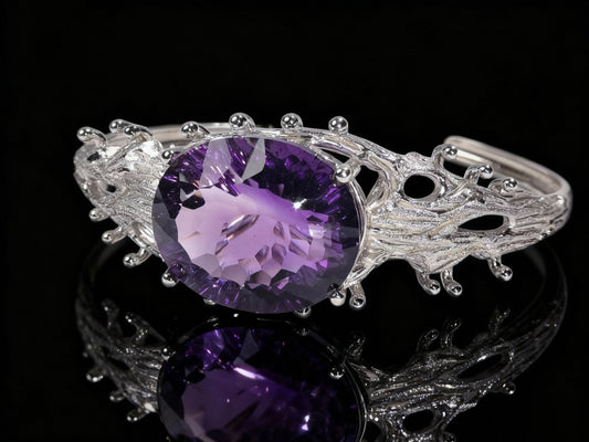 Sun-God Amethyst S925 Silver Bracelet