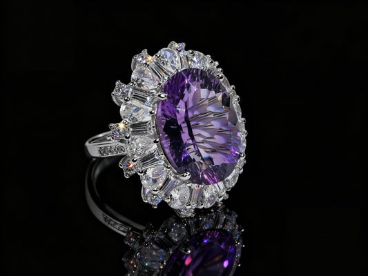 Wisteria Pearl Amethyst S925 Silver Ring