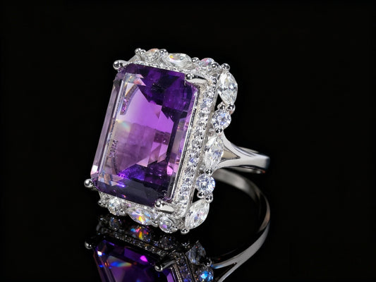 Lightning Amethyst  S925 Silver Ring