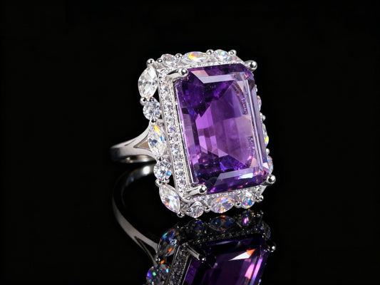 Lightning Amethyst  S925 Silver Ring