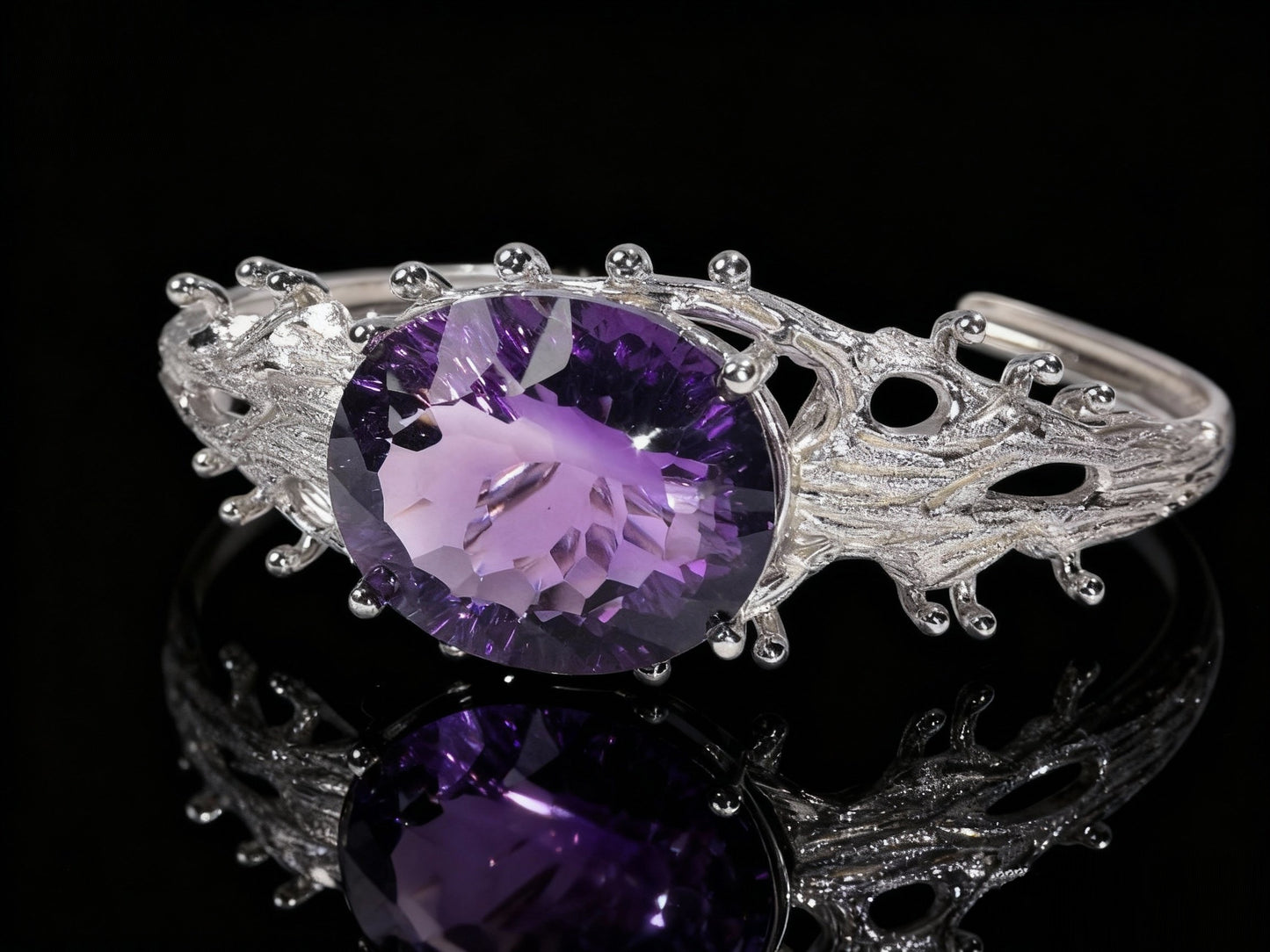 Sun-God Amethyst S925 Silver Bracelet