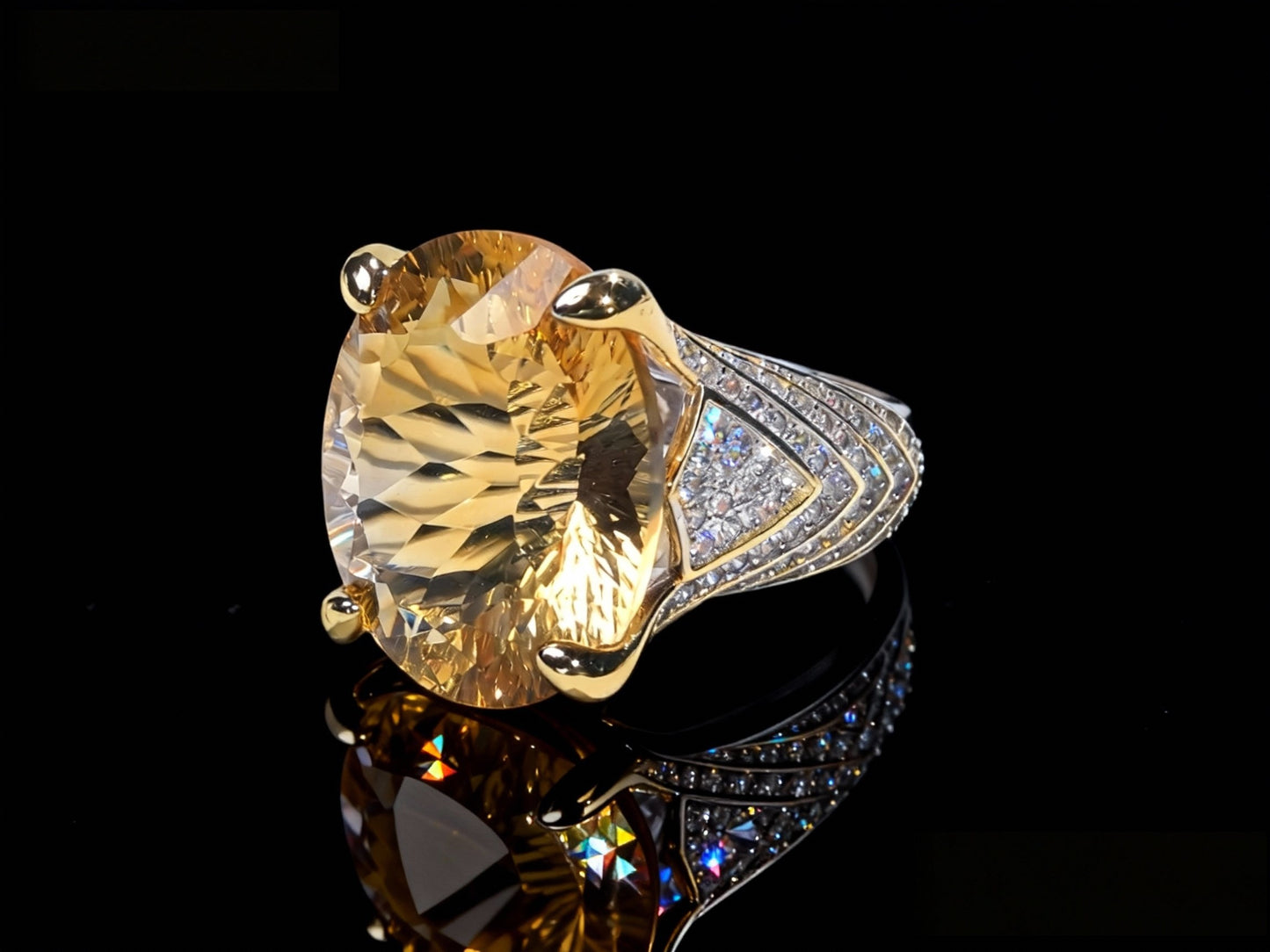 Sunrise Citrine S925 Silver Ring
