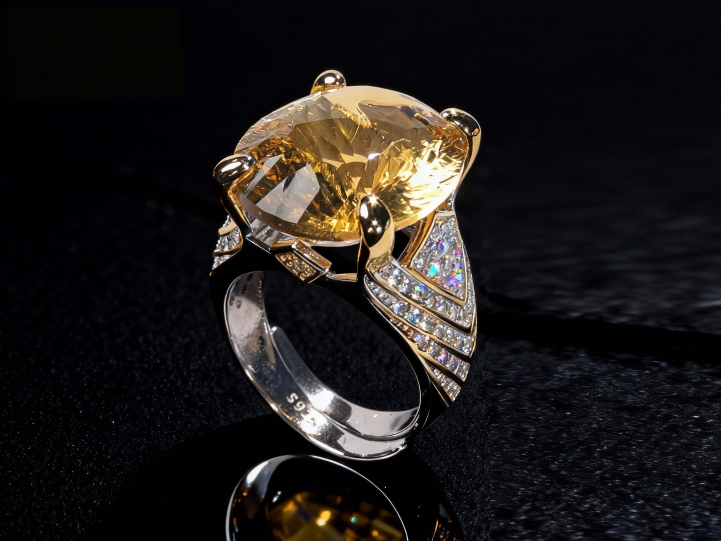 Sunrise Citrine S925 Silver Ring