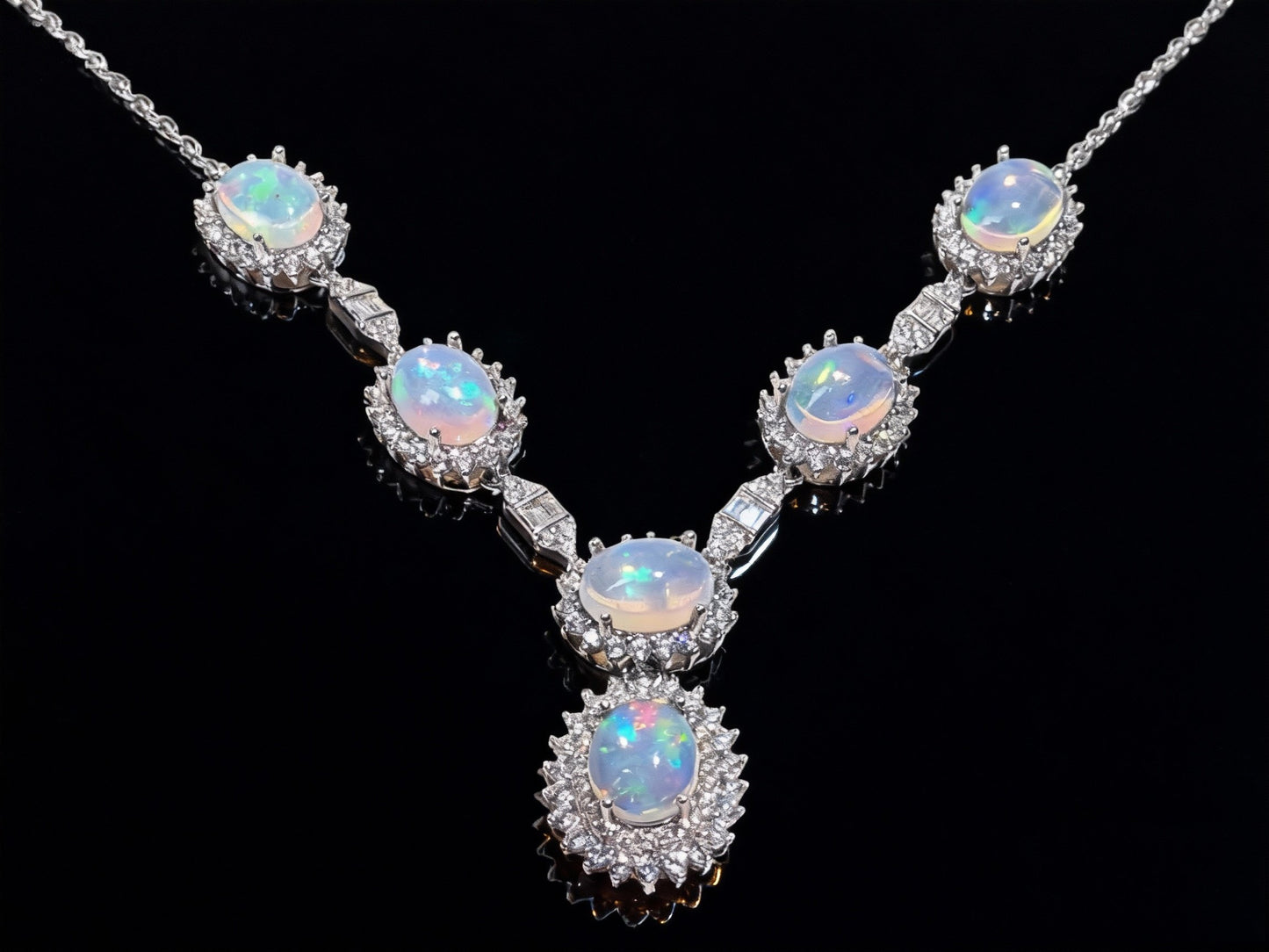 Aurora Band Opal Necklace