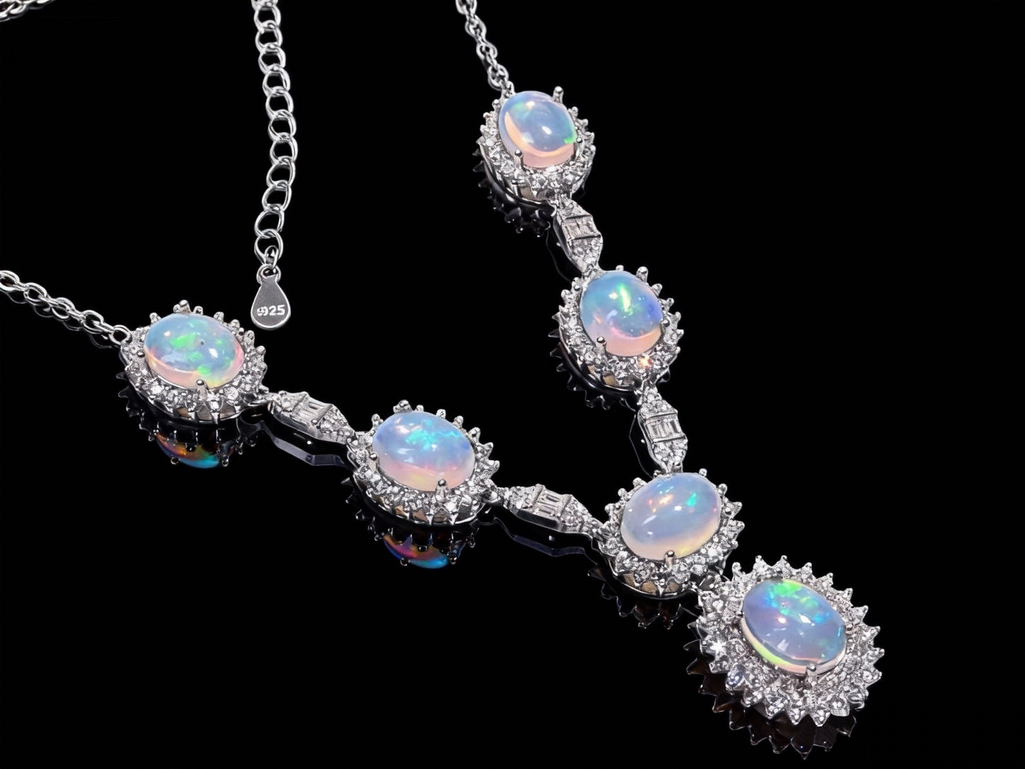 Aurora Band Opal Necklace