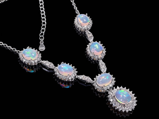 Aurora Band Opal Necklace